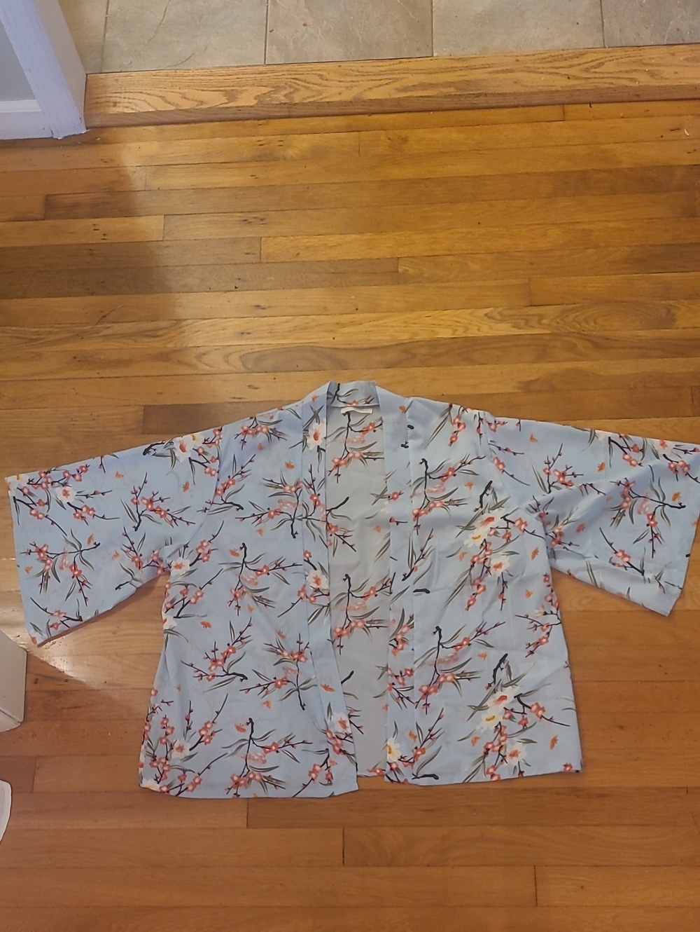 Do everything in love Light Blue Floral Kimono Jacket